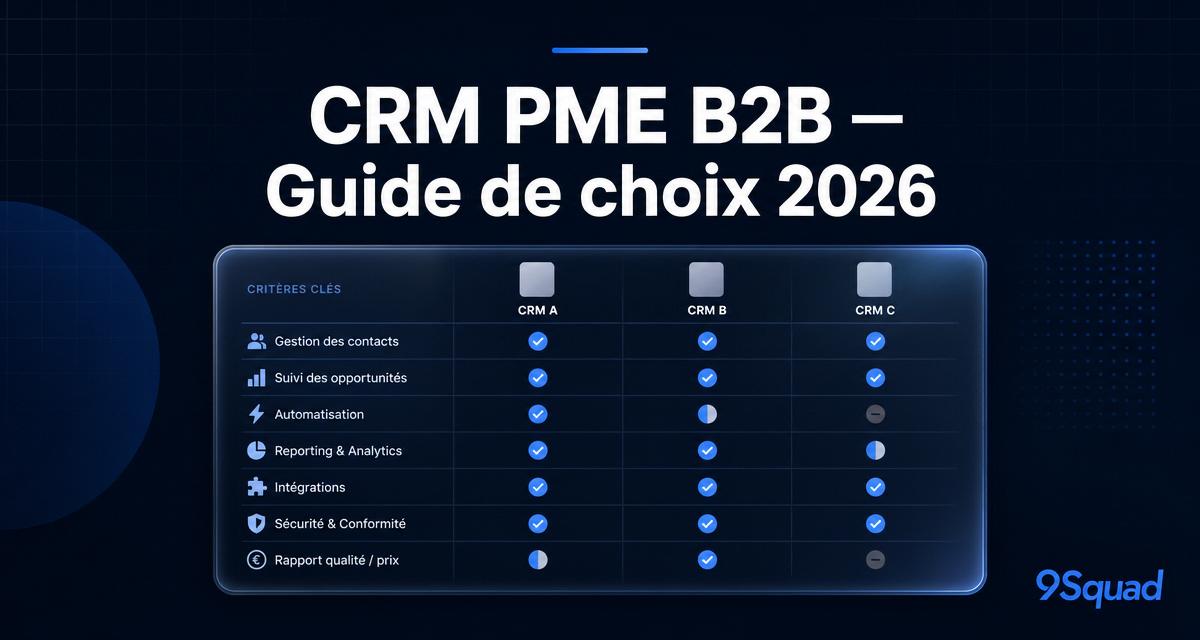 CRM PME B2B en 2026 : comment choisir selon la taille et le cycle de vente
