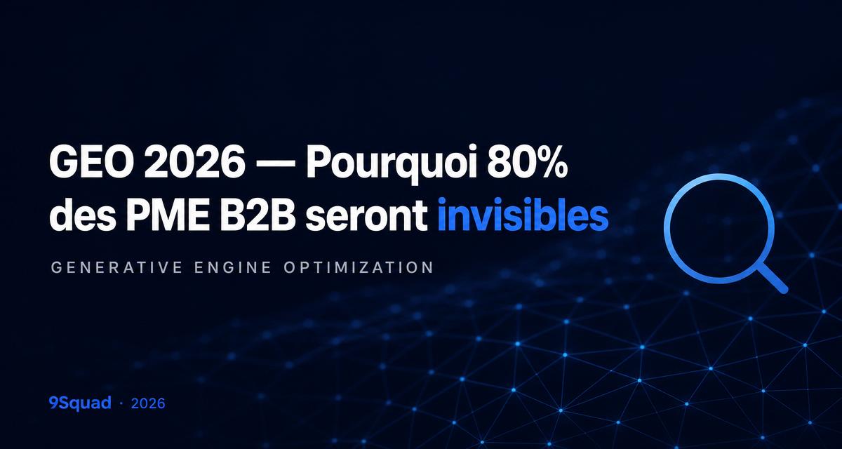 Illustration pour l’article : GEO 2026 : Pourquoi 80% des PME B2B seront invisibles dans 3 ans