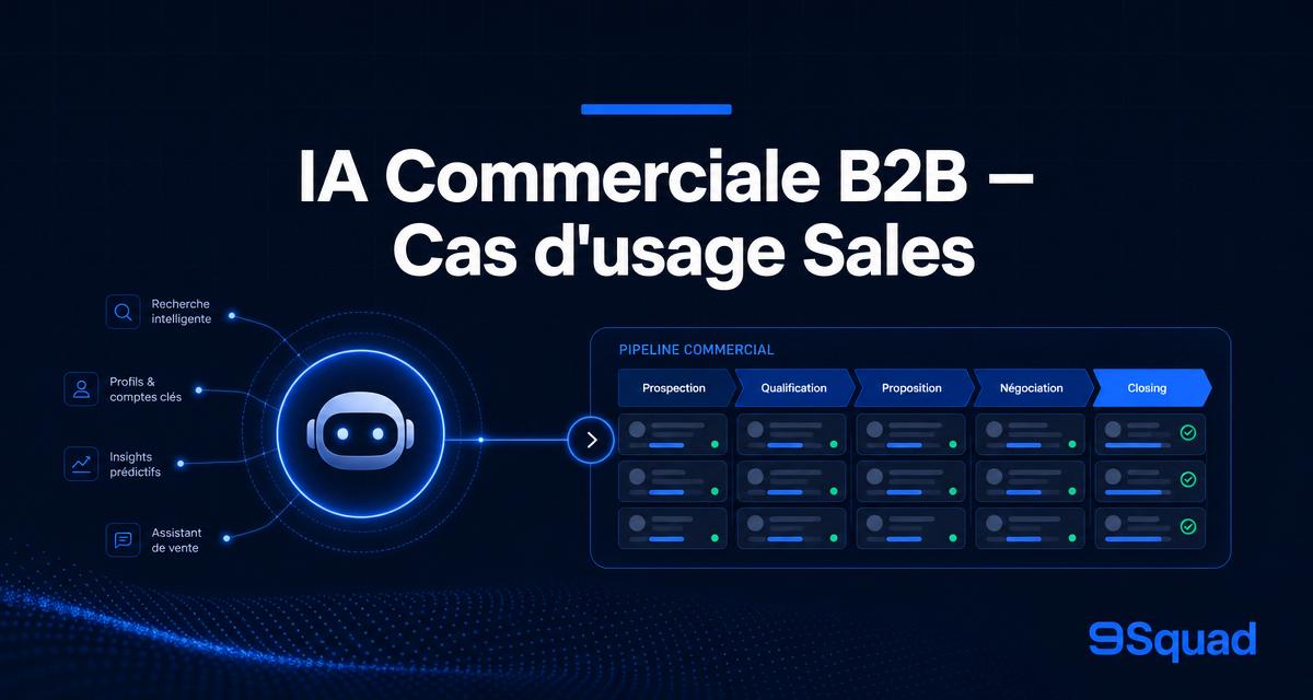 Illustration pour l’article : IA commerciale B2B en 2026 : les 8 cas d’usage concrets pour les équipes sales
